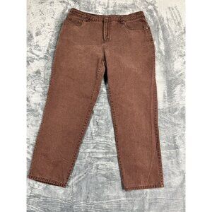 Bill Blass Womens Easy Fit Brown Denim Jeans Size 14 100% Cotton
